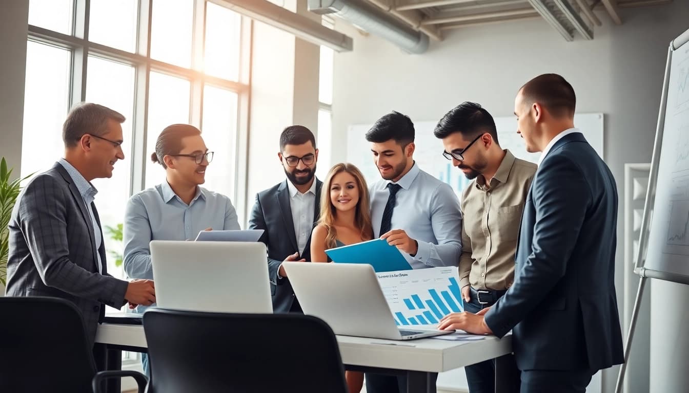 Boost competitive intelligence through team analysis in a modern office.