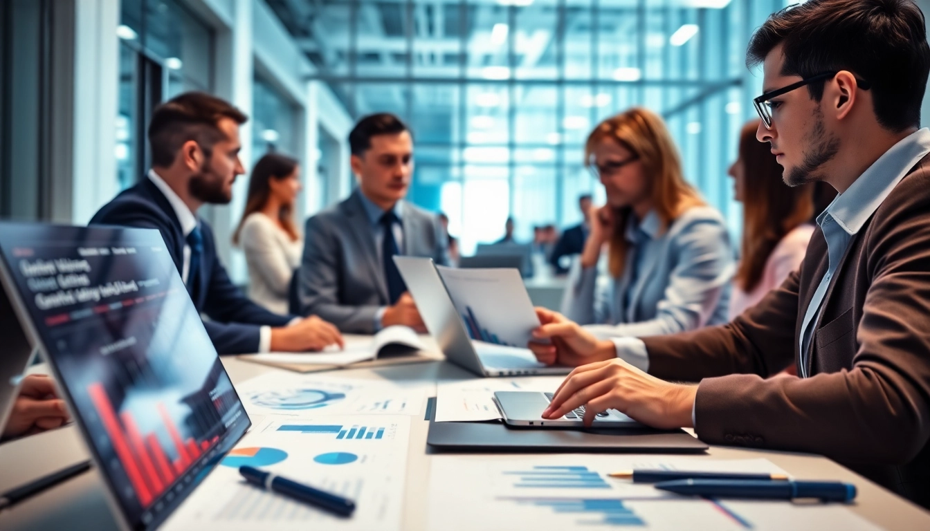 Gather insights on Competitive intelligence through data analysis in a modern office.