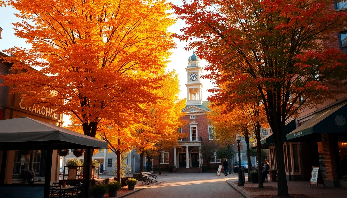 Capture Clarksburg's autumn charm with historic architecture and vibrant fall foliage.
