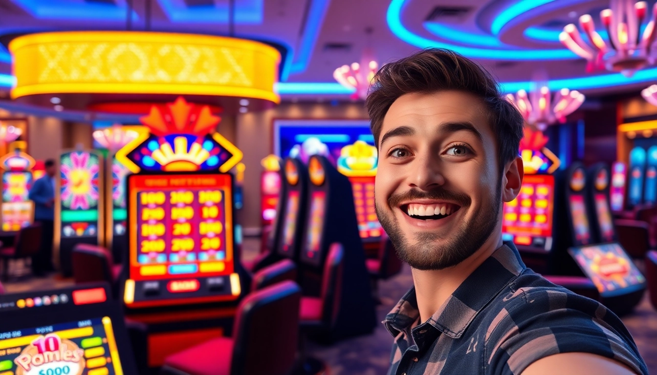 Showcasing a high-energy vibe at the Best payout online casino Uk with vibrant slot machines.
