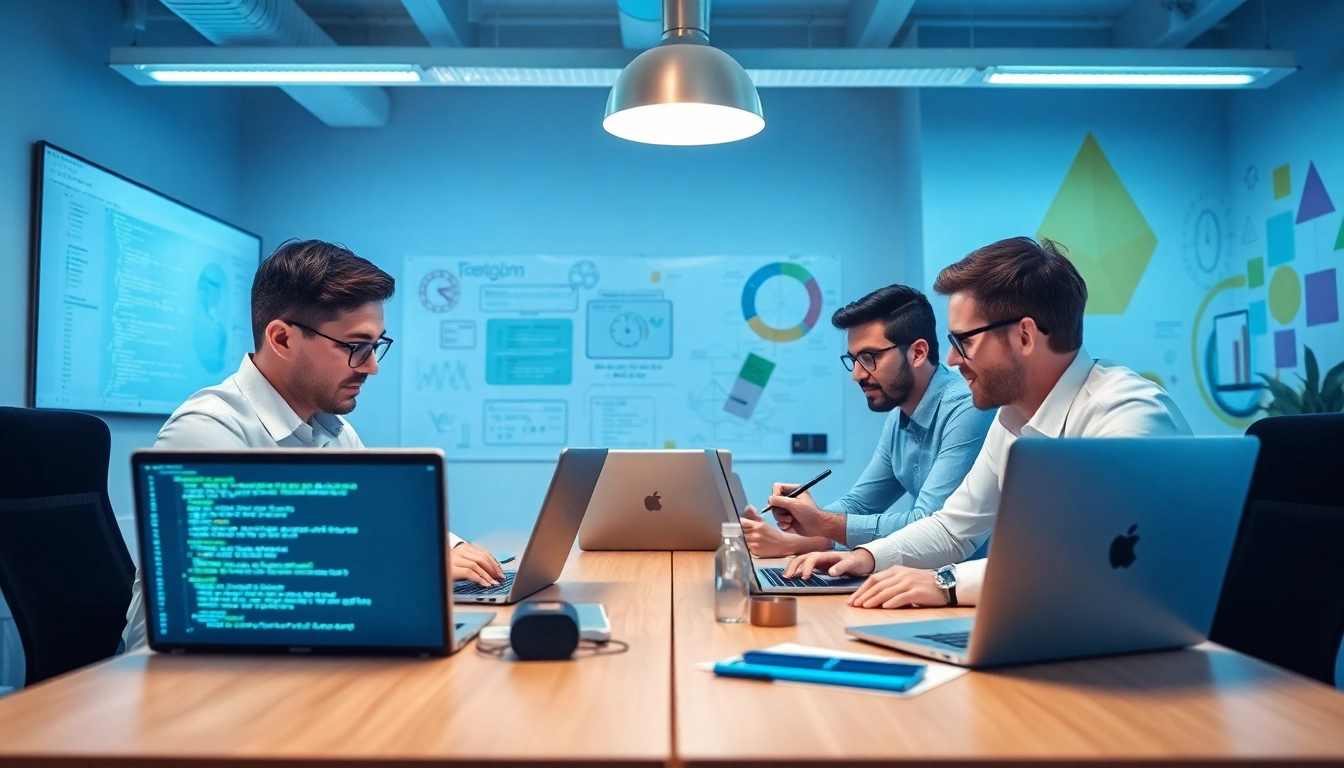 Bei der Wordpress Agentur arbeitet ein kreatives Team an einem modernen Webdesign-Projekt.