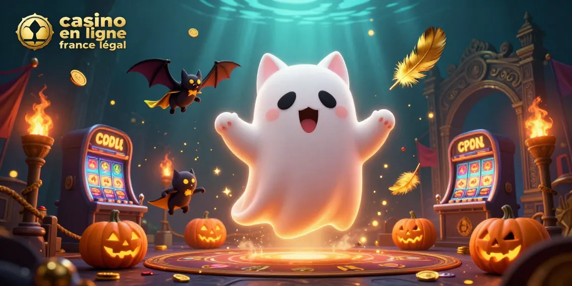 Découvrez un casino en ligne légal en France avec un fantôme de chat et un vampire dans une scène de jeu captivante.