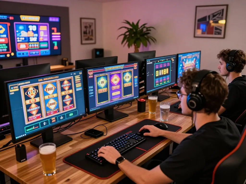 Player engaging with bonus new member offer in a dynamic online casino setup, showcasing various games.