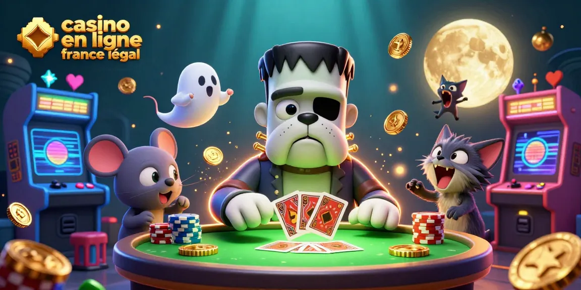 Visualiser un jeu captivant sur un casino en ligne légal en France avec des personnages étranges et des éléments de jeu.