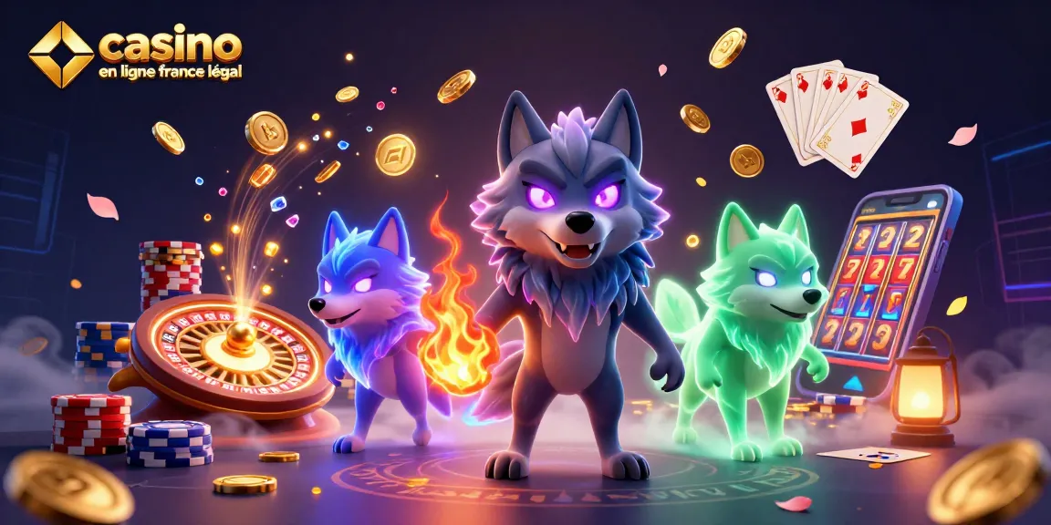 Plongez dans l'univers des casinos en ligne légaux en France avec cette illustration animée captivante.