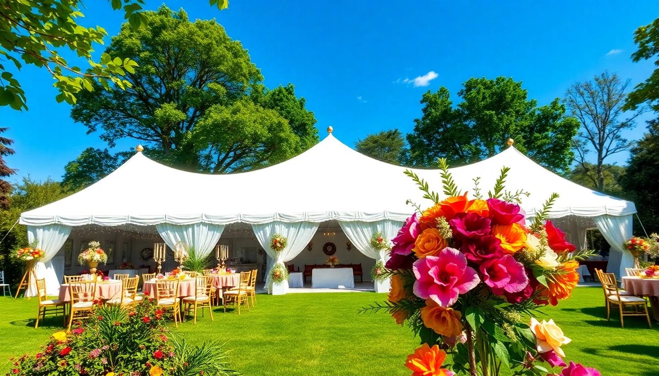 Tent Rentals showcased in a beautiful outdoor garden setting, perfect for events and celebrations.