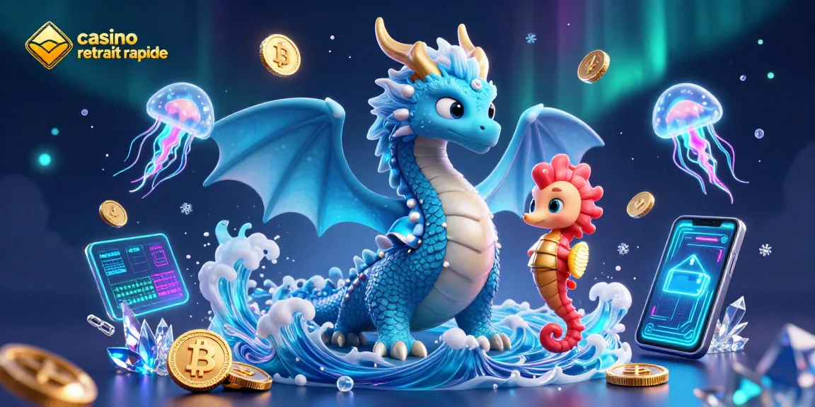 Jouez dans un casino retrait rapide avec une illustration de dragon, hippocampe et méduses