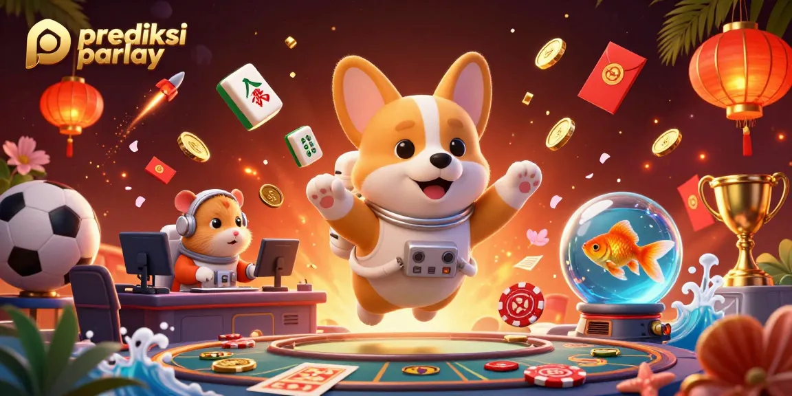 Engage in exciting prediksi parlay betting strategies within a dynamic sports-themed casino scene.
