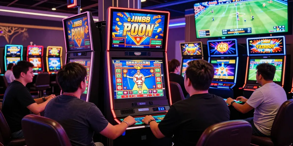 Người chơi tại Jin88 ăn mừng chiến thắng lớn trong môi trường casino trực tuyến sôi động.