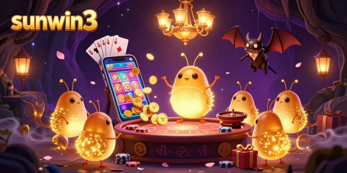 Experience the excitement of sunwin3 with vibrant glowworms lighting a unique casino scene in rich detail.