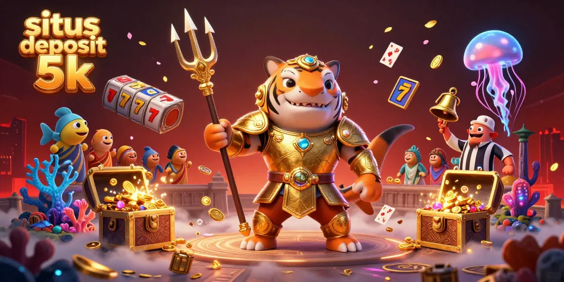 Experience the excitement at situs deposit 5k with this lively underwater casino scene showcasing dynamic slot elements and treasures.