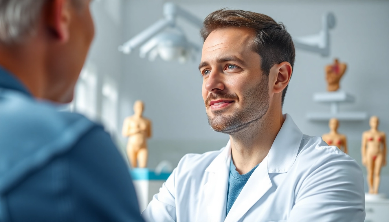 Plastische Chirurgie Hamburg: Professioneller plastischer Chirurg berät Patientin in Klinik.