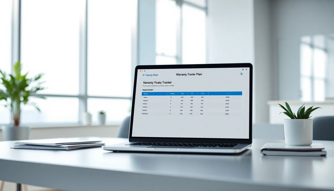 Explore warranty protection plans showcasing a professional setup with applications at a sleek desk.