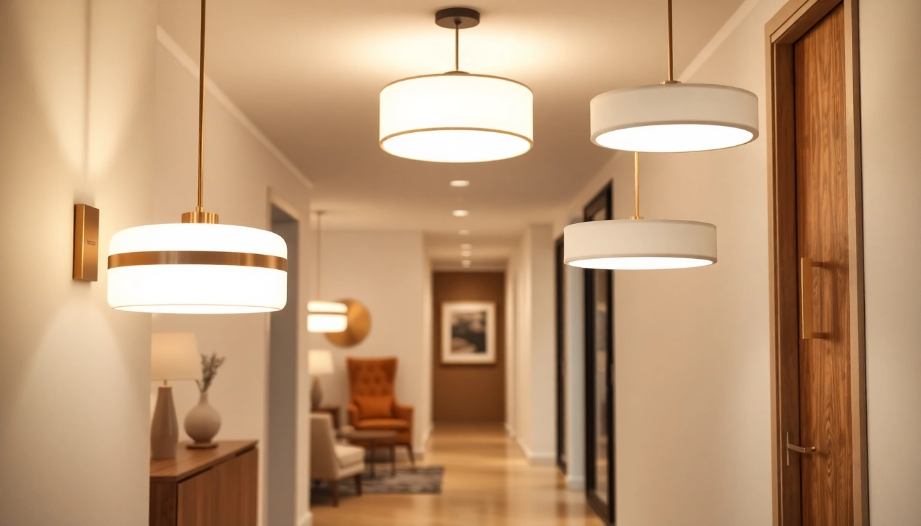 Illuminate your corridor with stylish hallway lighting fixtures enhancing modern decor.