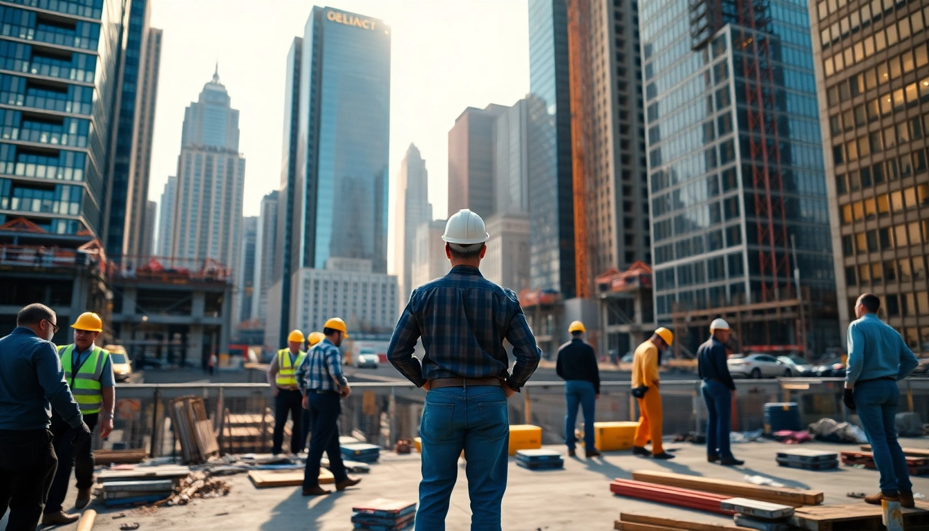 Manhattan General Contractor leading a construction team on a vibrant New York building site.