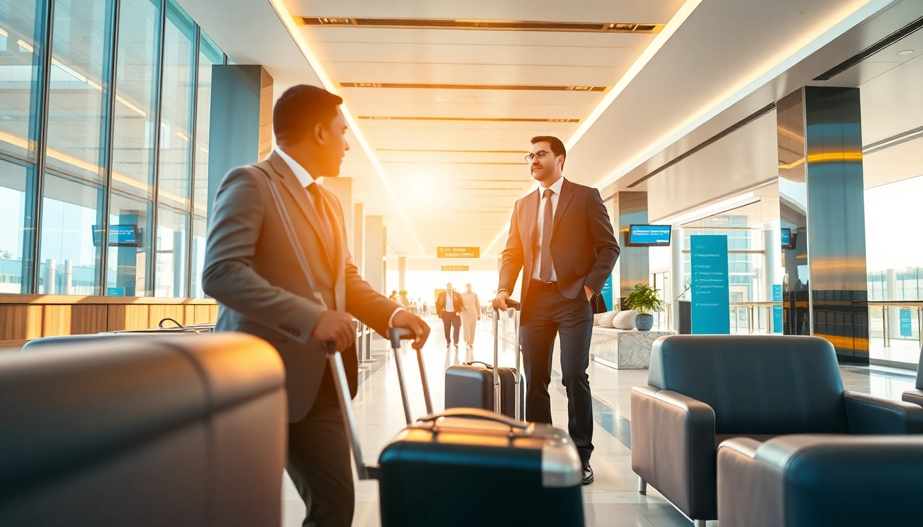 Streamlined private airport transfers experience with a chauffeur assisting at the terminal.