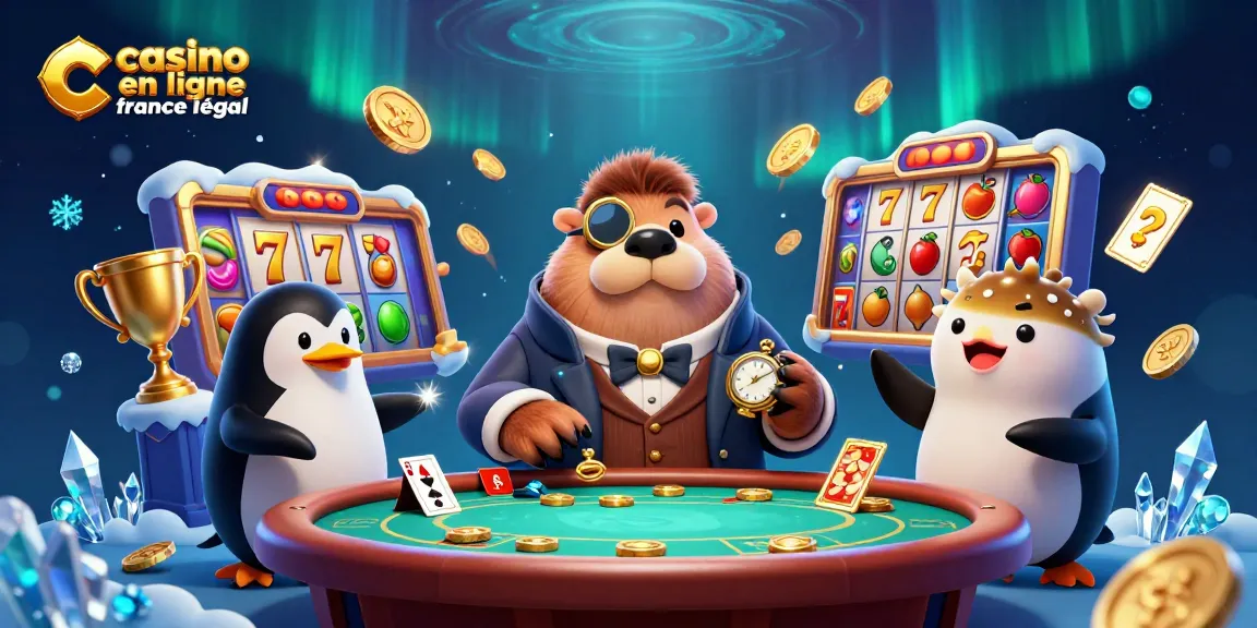 Jouez à des machines à sous dans un casino en ligne france légal avec un phoque gentleman, un pingouin croupier et un poisson-globe bluffer.