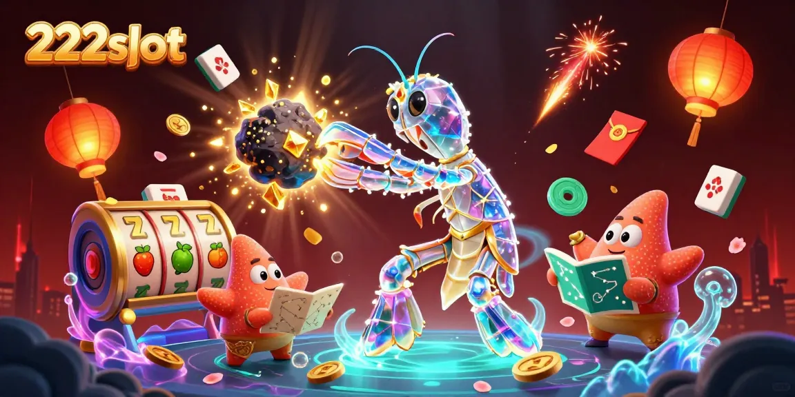 Slot perjudian 222slot dengan karakter samurai udang mantis mengejar kemenangan berkilau.
