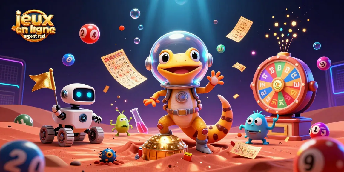 Jouez aux jeux casino en ligne argent réel avec un gecko martien à la découverte d'un casino doré