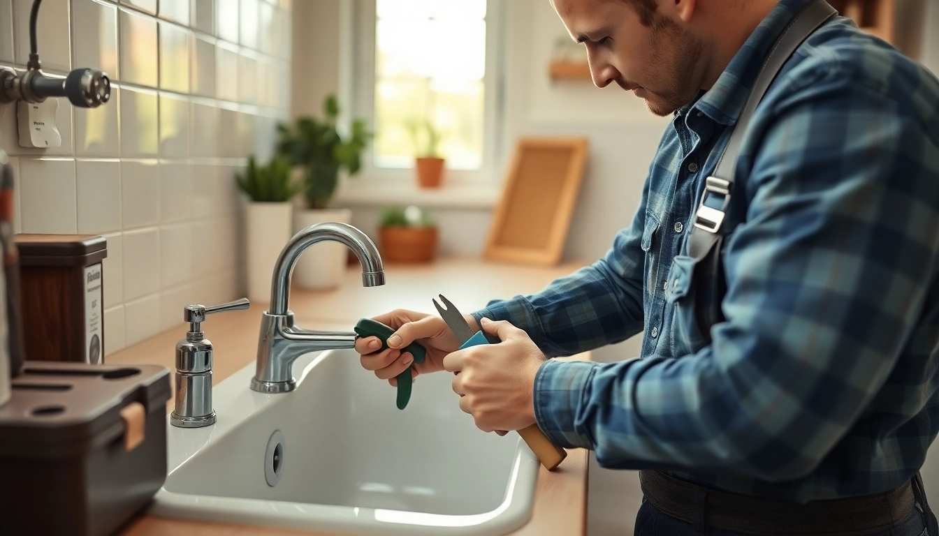Find a professional plumber near me fixing a sink with efficient tools and expertise.