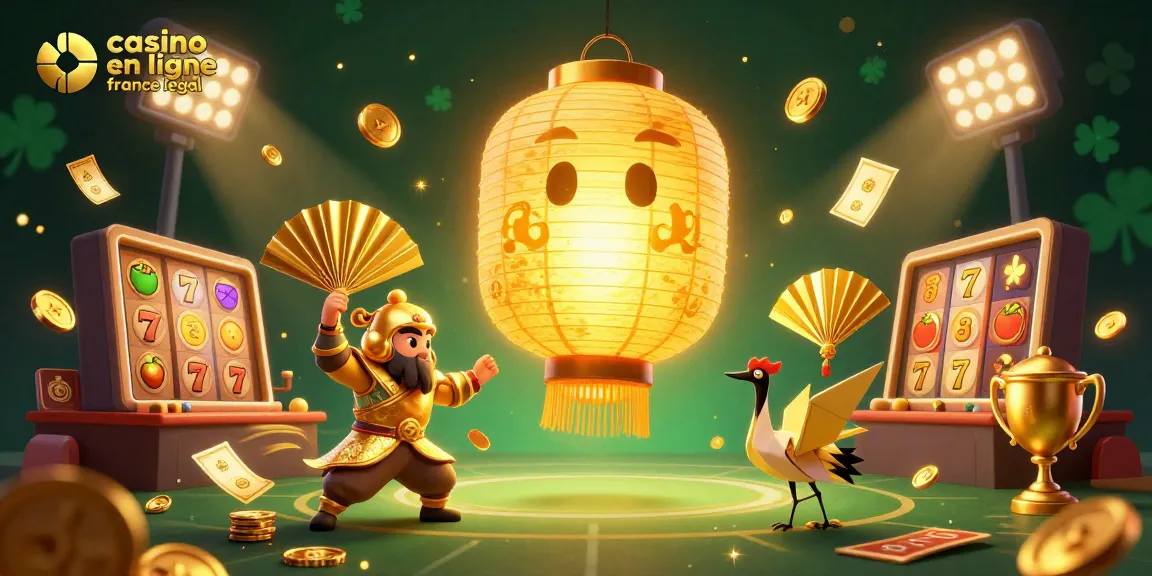 Illustration d'un casino en ligne légal en France, avec des éléments de jeu animés en arrière-plan.