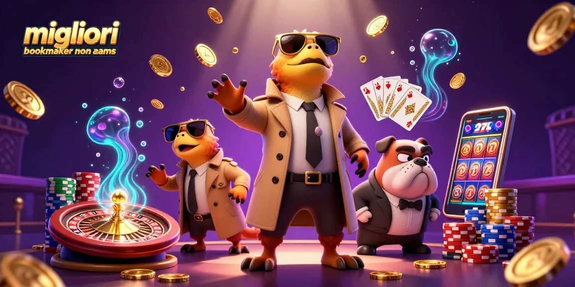 Scopri i migliori bookmaker non AAMS con rapaci in trench e bouncer al casinò, pieno di soldi e giochi.