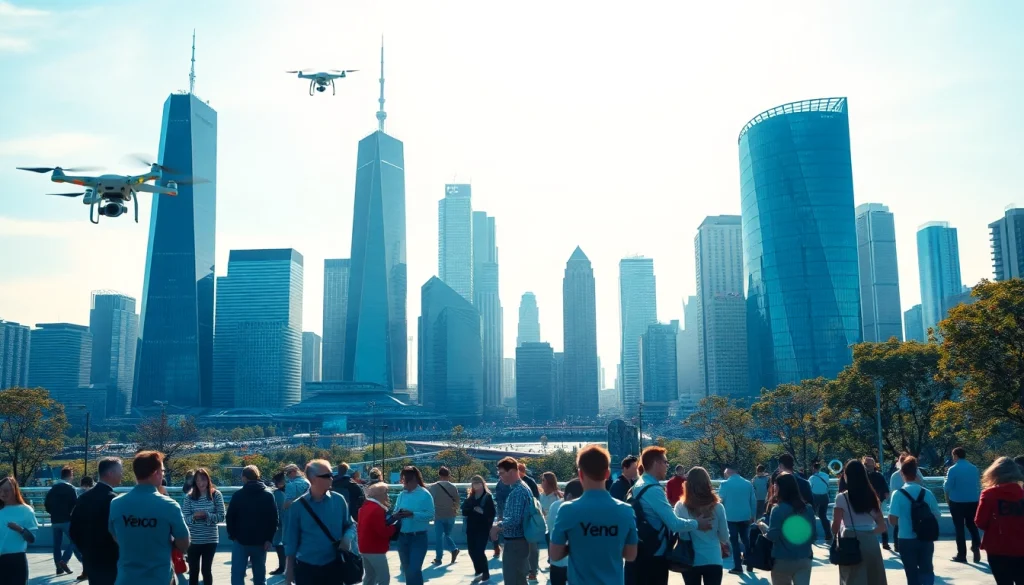 Explore the vibrant landscape of Technology amid an innovative city skyline.