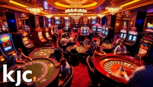 Experience the thrill of gambling at KJC Casino, where players engage in poker and slots.