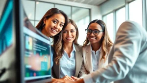 Enhance Microsoft 365 Security & Compliance through collaboration in a modern office.