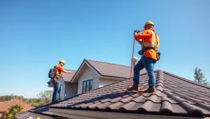 Installing high-quality roofing solutions with professionals on a residential home.