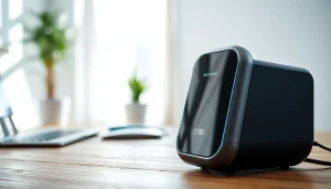 C 168 sleek gadget showcased in a modern workspace highlighting its innovative features.