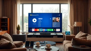 Engaging display of iron iptv streaming service on modern TV, showcasing rich visuals.