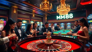 Experience the thrill of the casino life on Trang chủ MM88 as players enjoy roulette excitement.