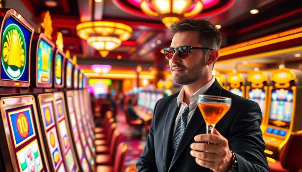 Memainkan permainan slot pakde4d slot di kasino mewah dengan suasana yang penuh semangat.