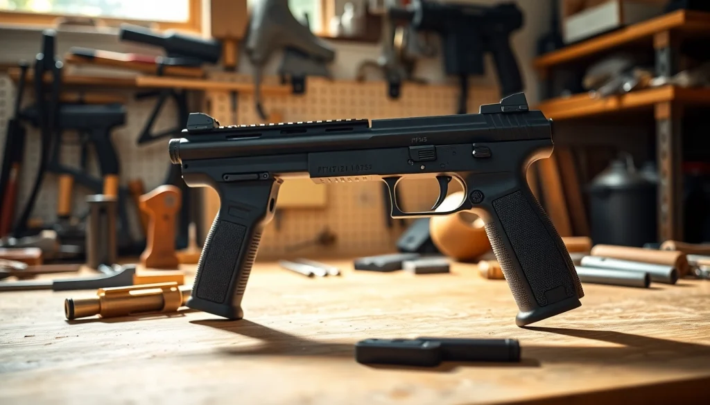 Assemble your pf45 large frame with precision in a well-lit workshop.