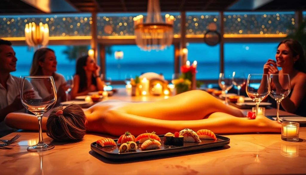 Experience body sushi at Club Noir, St Martin's premier nightlife destination with luxurious ambiance.