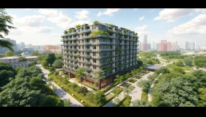 Visual representation of tampines st 95 ec, a luxury executive condominium in a modern urban setting.