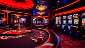 Experience the thrill of birutoto with an immersive casino scene featuring poker tables and slot machines.