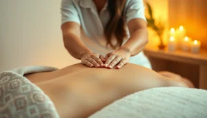 스웨디시 마사지 중인 여성 테라피스트의 섬세한 손길과 편안한 분위기