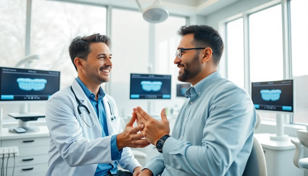 Invisalign consultation in Setapak dental clinic, showcasing a friendly dentist and patient.