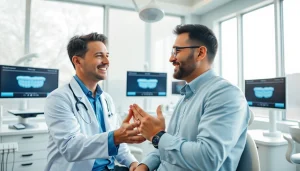 Invisalign consultation in Setapak dental clinic, showcasing a friendly dentist and patient.