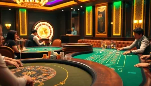 Experience the excitement of baccarat gameplay at https://xx88.us/ with stylish casino tables and vibrant poker chips.