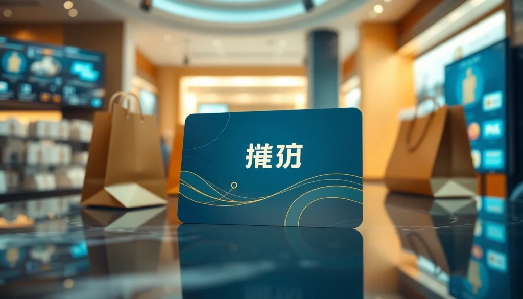 우아한 디자인의 고급 소매 환경에서 표시된 상품권 카드