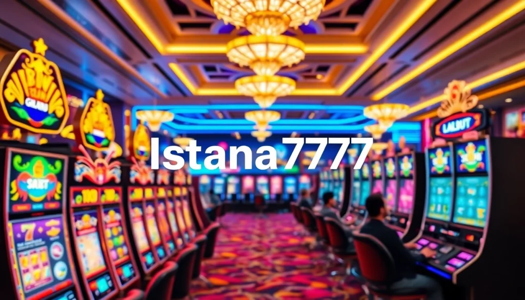 Menampilkan Istana777 Situs dalam suasana kasino online yang penuh warna dan interaktivitas.