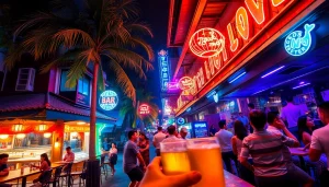 Experience 호치민밤문화 with vibrant nightlife scenes featuring lively bars and excited patrons