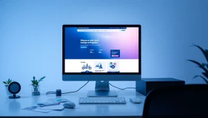 Professional workspace showcasing dịch vụ thiết kế website with modern digital tools.