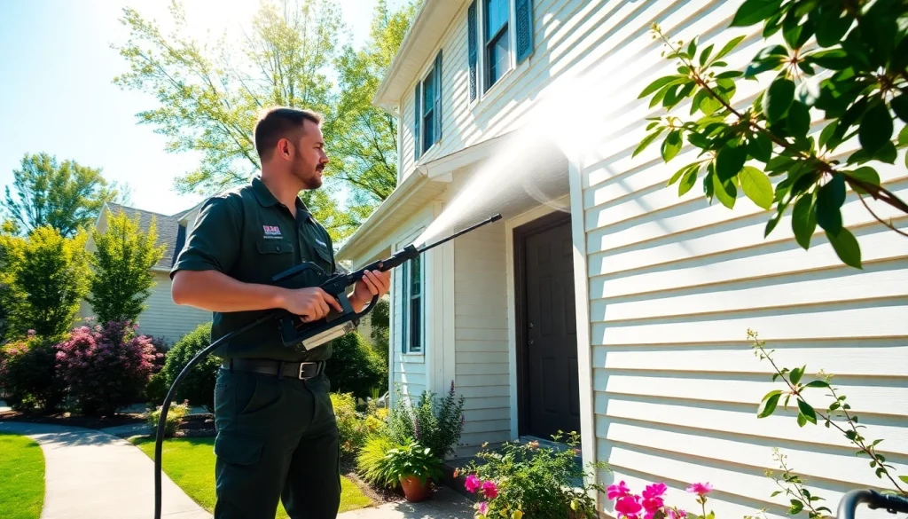 Soft wash cleaning service revitalizing a home’s exterior with eco-friendly methods.