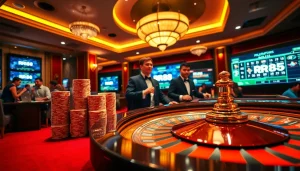 Experience the excitement of RR88 with dynamic casino games at a luxurious gaming table.
