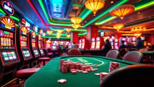 Exciting idn slot gameplay showcasing vibrant casino elements and lively atmosphere.