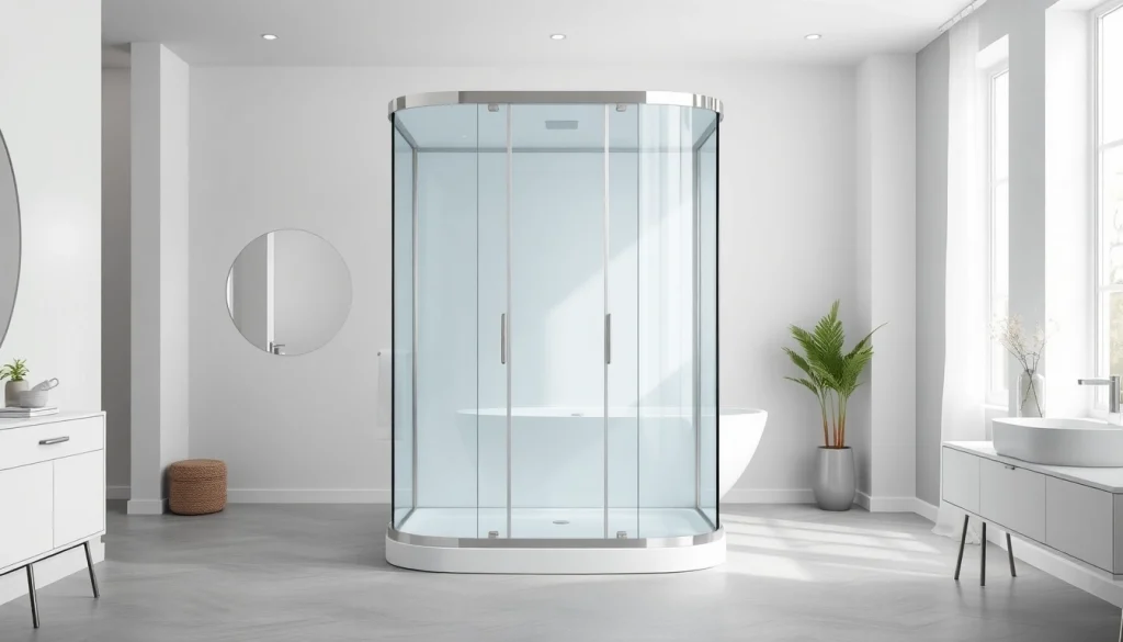 Einblick in eine duschkabine 100x100 cm mit modernem Design und eleganten Details